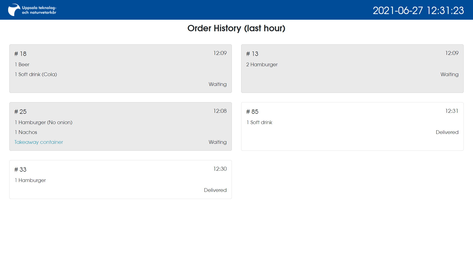 order history view